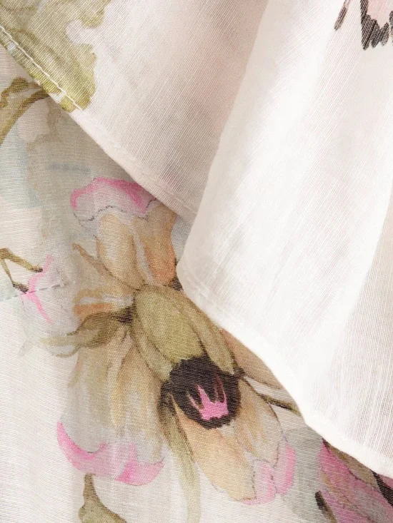 LINEN-BLEND PEPLUM TOP (worn only in a photo shoot). - Picture 5 of 16